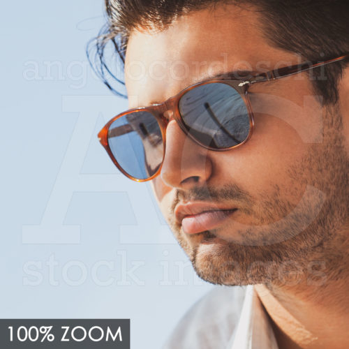 Young And Handsome Man With Sunglasses Looking Zoom 100