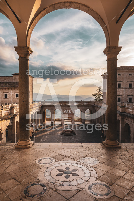 Abbey Of Montecassino, Seen From The Main Staircase. Benedictine Angelo Cordeschi