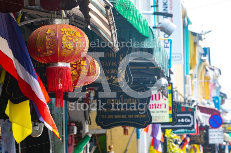 Business Signboards Along A Street In The Old Town Of Phuket In Angelo Cordeschi