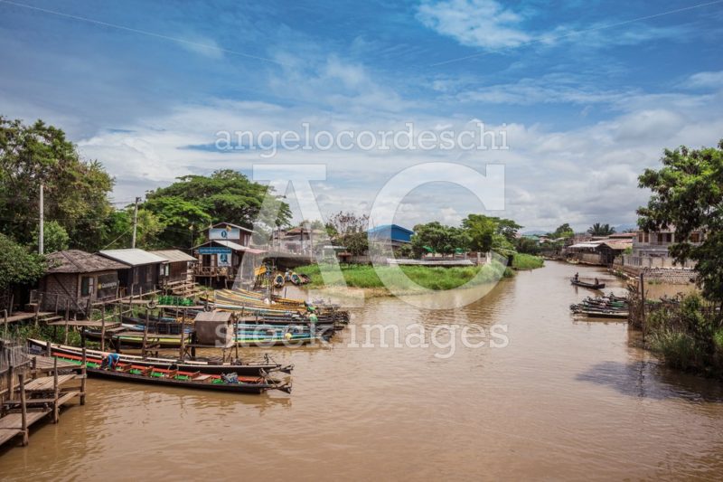 Canton De Nyaungshwe, Myanmar. July 31, 2019: Inle Boat Station Angelo Cordeschi
