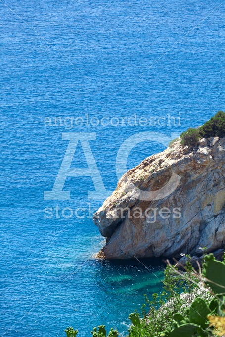 Coastline With Cliff Mountain And Seashore View. Pitched Rock Fa Angelo Cordeschi