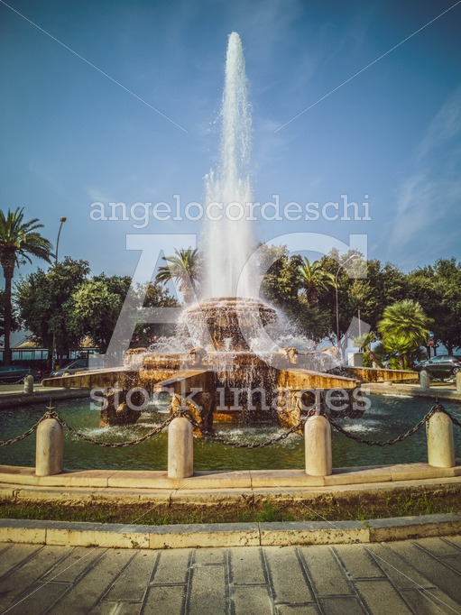 Fountain Of The Rose Of The Winds In The City Of Taranto In The Angelo Cordeschi