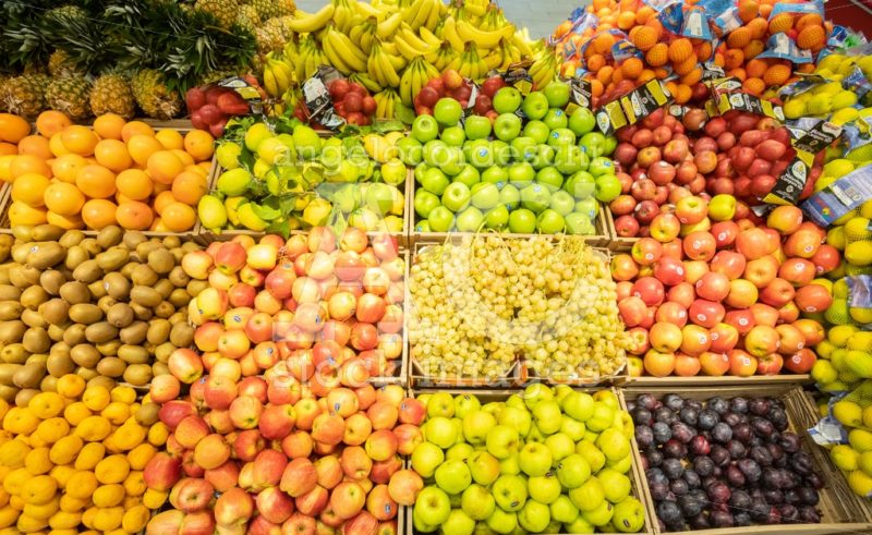 Fruit and vegetable department with numerous varieties of fruit. - Angelo Cordeschi