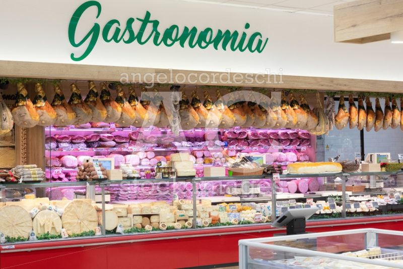 Gastronomy Department With Cheese And Cold Cuts Counter. Showcas Angelo Cordeschi