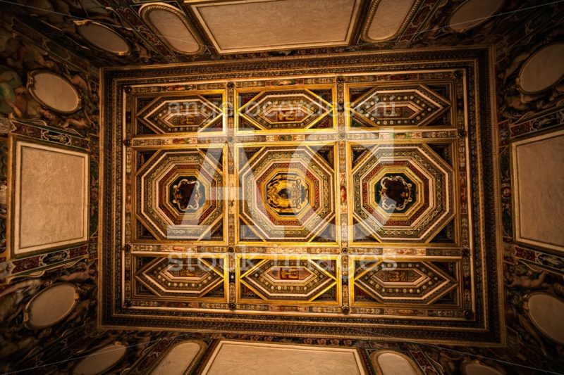 Interior Decorated Ceiling Of Room In The Historic House Angelo Cordeschi
