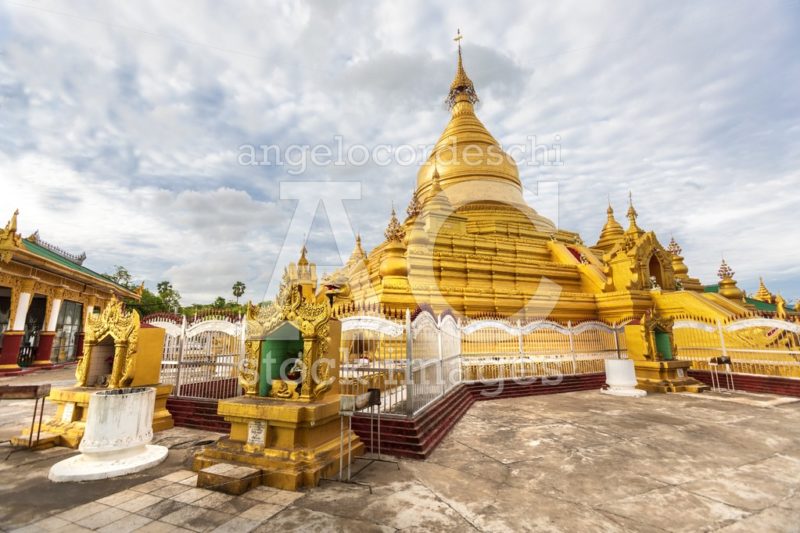 Khutodaw Pagoda, Golden Yellow Buddhist Religious Structure In T Angelo Cordeschi