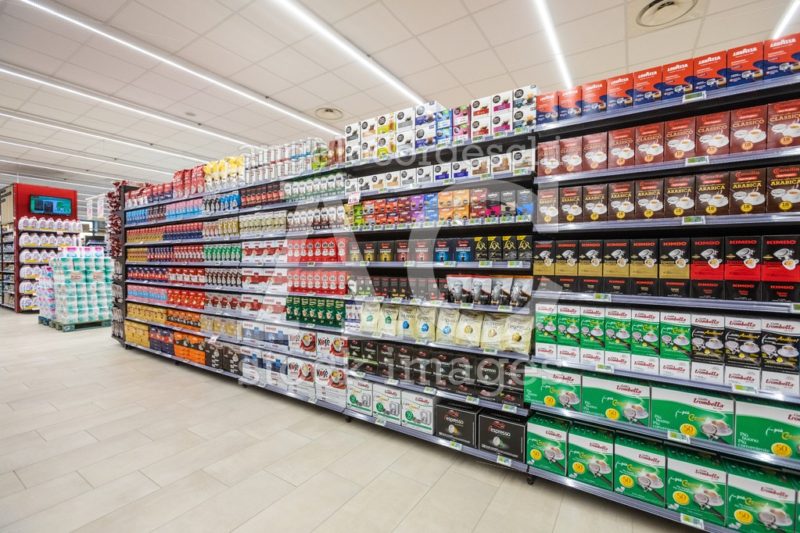 Lanes of shelves with goods products inside a MA supermarket in - Angelo Cordeschi