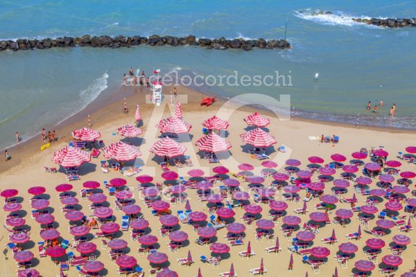 Montesilvano, Italy. July 27, 2018: Beach And Adriatic Coast Wit Angelo Cordeschi
