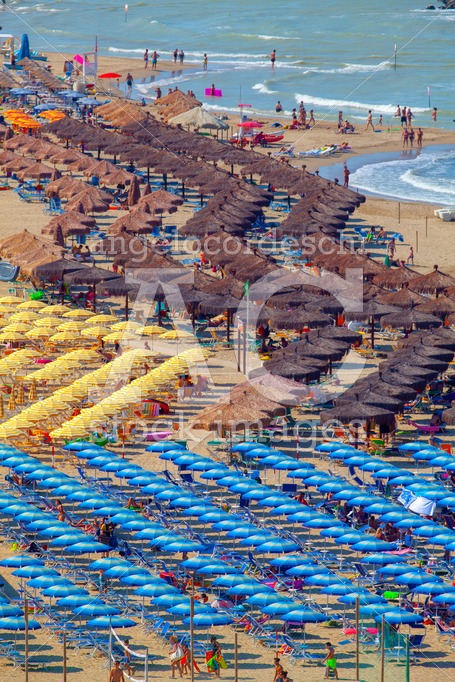 Montesilvano, Italy. July 27, 2018: Beach And Adriatic Coast Wit Angelo Cordeschi