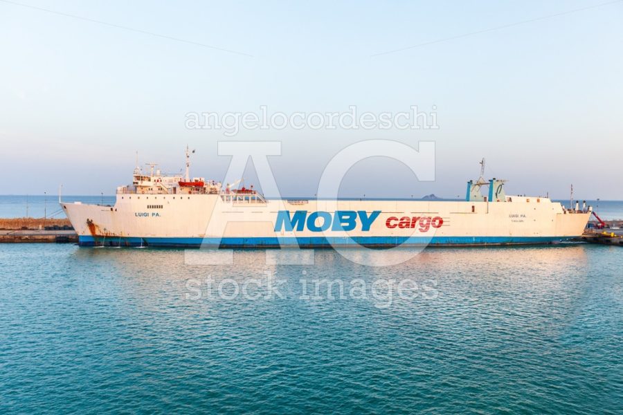 Piombino, Italy. June 24, 2016: Ferry "Moby" To The Island Of El Angelo Cordeschi