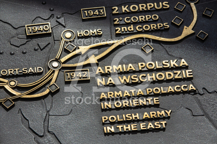 Polish Army In The East. Second World War Map. Polish Monumental Angelo Cordeschi