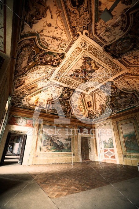 Renaissance House Interior Ceiling With Paintings And Decoration Angelo Cordeschi