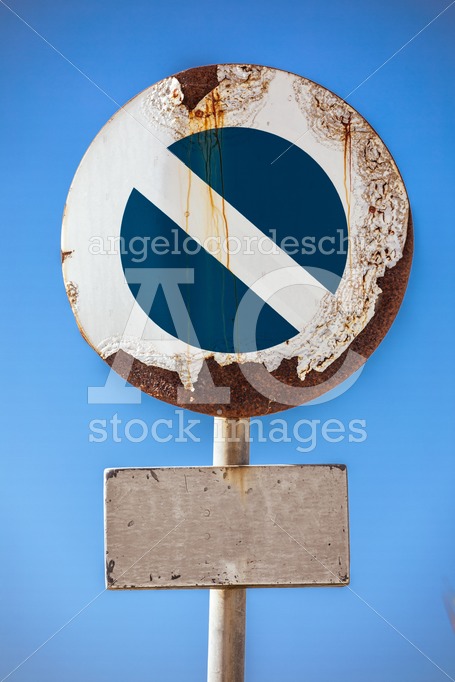 Road Sign Prohibiting Access, At The Bottom A Sign With Empty Sp Angelo Cordeschi