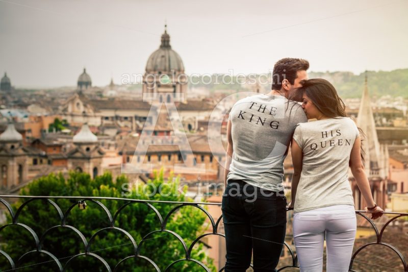 Romantic couple in Rome, Italy. Two young people, a men and a wo - Angelo Cordeschi