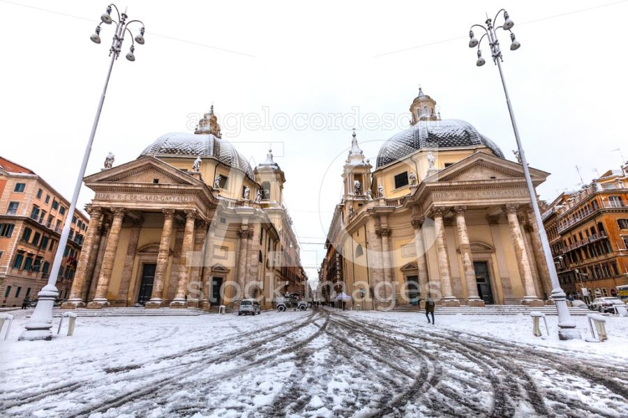 Rome, Italy. February 26, 2018: Extraordinary Climate Event In R Angelo Cordeschi