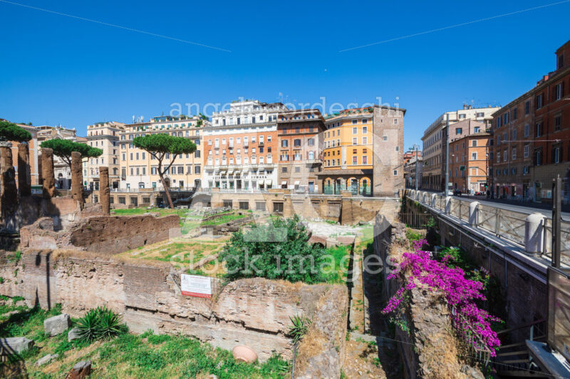 Rome, Italy. May 25, 2020: Largo Di Torre Argentina, Square In R Angelo Cordeschi