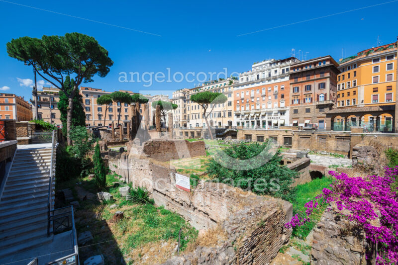 Rome, Italy. May 25, 2020: Largo Di Torre Argentina, Square In R Angelo Cordeschi