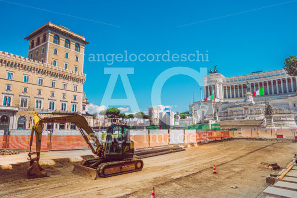 Rome subways in Italy under construction in the historic center of the capital of Italy. - Angelo Cordeschi