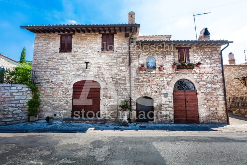 Rustic Italian House. Front Facade. Assisi, Italy. Angelo Cordeschi